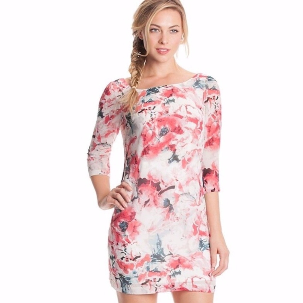 Guess Floral Mini Shift Dress In Bloom Size 6